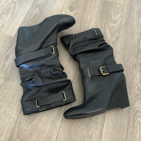 Nine West Women’s ELEKTRA Wedge Heel Boots - Picture 3 of 8